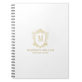 Gold Rose Crest Crown Scrolls Monogram Notitieboek (Voorkant)