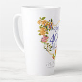 Gold Rose Ribbon 40th Birthday Latte Mok (Linkerhoek)