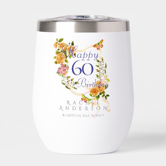 Gold Rose Ribbon 60th Birthday (Voorkant)