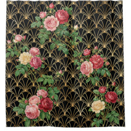 Gold Rose Trellis Douchegordijn