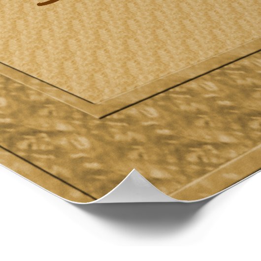 Gold Rosebuds Floral  Wedding Poster (Hoek)