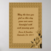 Gold Rosebuds Floral  Wedding Poster (Voorkant)
