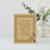Gold Rosebuds Serenity Prayer Briefkaart (Staand voorkant)
