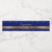 Gold Royal Blue Felicitatieklasse van 2024 Afstude Waterfles Etiket (Enkel label)