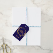 Gold & Royal blue MerryChristmas relatiegeschenk l Cadeaulabel (Met Touw)