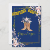 Gold Royal Blue Mis Quince Mexican Mis XV Kaart (Achterkant)