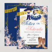 Gold Royal Blue Senor of Senorita Genderonthulling Kaart (Voorkant / Achterkant)