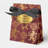 Gold Royal Burgunde Lions Favor Bedankt Bedankdoosjes (Voorkant Zijde)