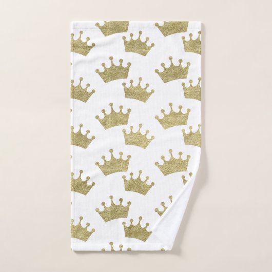 Gold Royal Crowns Fairytale Prince Storybook Bad Handdoek (Handdoek)