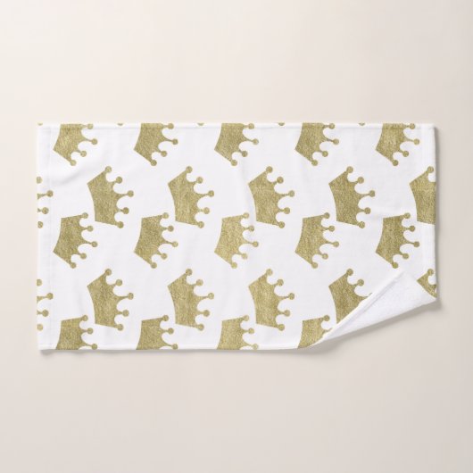 Gold Royal Crowns Fairytale Prince Storybook Bad Handdoek (Handdoek)