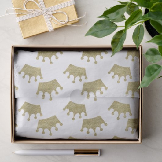 Gold Royal Crowns Sprookjesprinses Baby shower Tissuepapier (Geschenk)