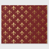 Gold Royal Fior De Lise Heraldic Burgundy Maroon Cadeaupapier (Vlak)