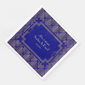 Gold Royal Navy Blue Great Gatsby Art Deco Wedding Servet (Hoek)