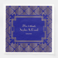 Gold Royal Navy Blue Great Gatsby Art Deco Wedding