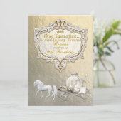 Gold Royal Princess Storybook Carriage & Unicorn Kaart (Staand voorkant)