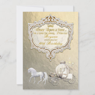 Gold Royal Princess Storybook Carriage & Unicorn Kaart