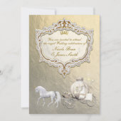 Gold Royal Princess Storybook Carriage & Unicorn Kaart (Voorkant)