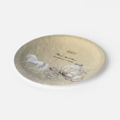 Gold Royal Princess Storybook Carriage & Unicorn Papieren Bordje (Gekanteld)