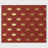 Gold Royal Red Burgundy King Crown Heraldic Prince Cadeaupapier (Vlak)
