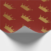 Gold Royal Red Burgundy King Crown Heraldic Prince Cadeaupapier (Hoek)