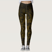 Gold Royale Swagger Leaf Print Leggings (Voorkant)