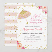 Gold Roze April Shower brengt May Flowers Kaart (Voorkant / Achterkant)