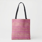 Gold & Roze Bohemian Unicorn Pattern Tote Bag (Voorkant)