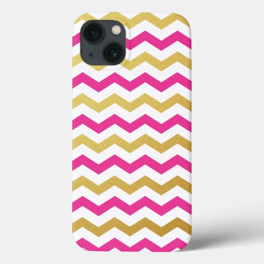 Gold & Roze Chevron Pattern iPad Case (Achterkant)
