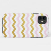 Gold & Roze Chevron Pattern iPhone Case (Achterkant (horizontaal))