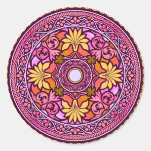 Gold & Roze Disc Indian Wedding Sticker