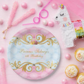 Gold, Roze en Baby Blue Princess Party Papieren Bordje (Feest)