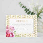 Gold & Roze Floral - Details Card Informatiekaartje (Staand voorkant)