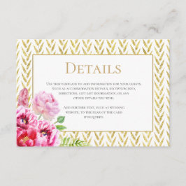 Gold & Roze Floral - Details Card Informatiekaartje