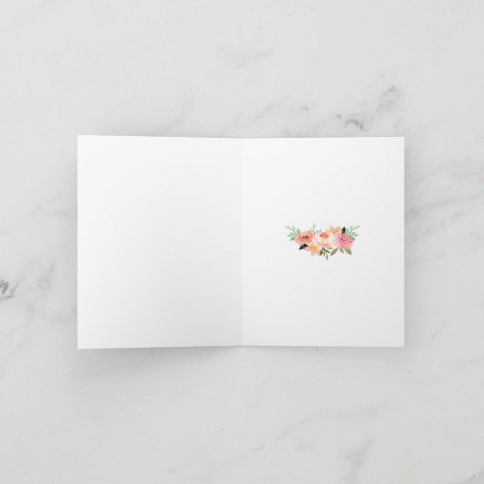 Gold & Roze Floral Vrijgezellenfeest Hartelijk dan Bedankkaart (Binnen)