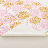 Gold & Roze Pom Pom Pattern Sherpa Blanket Deken (3/4)