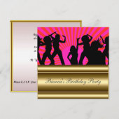 Gold roze Popular Disco Elke dag uitnodiging tot h (Voorkant / Achterkant)