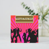 Gold roze Popular Disco Farewell Invitation Kaart (Staand voorkant)