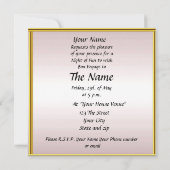 Gold roze Popular Disco Farewell Invitation Kaart (Achterkant)