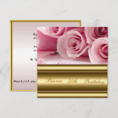 Gold roze Popular Elegant 50th Birthday Invitation Kaart (Voorkant / Achterkant)