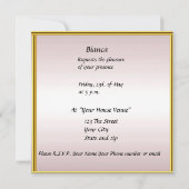 Gold roze Popular Elegant 50th Birthday Invitation Kaart (Achterkant)