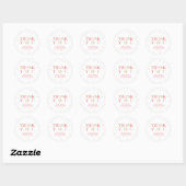 Gold & Roze sterren Dank je Baby shower Favor Ronde Sticker (Vel)