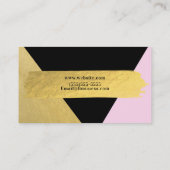 Gold roze zwarte Makeup Modern Script Bruske Strok Visitekaartje (Achterkant)