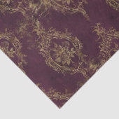 Gold-Rozen en Lijsten op de Donkerrode decoupage Tissuepapier (Detail)