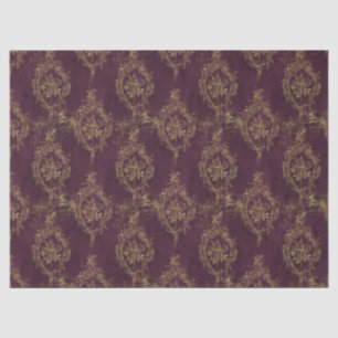 Gold-Rozen en Lijsten op de Donkerrode decoupage Tissuepapier