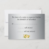 Gold Rozen en Silver Wedding RSVP Kaartje (Achterkant)