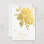 Gold Rozen Faux Folie Elegant Modern Wedding RSVP (Voorkant)