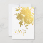 Gold Rozen Faux Folie Elegant Modern Wedding RSVP (Achterkant)