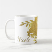 Gold Rozen Faux Folie Elegant Moderne Floral Glam Koffiemok (Links)