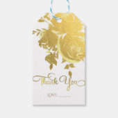 Gold Rozen Faux Folie Elegant Moderne Floral Weddi Cadeaulabel (Voorkant)