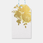 Gold Rozen Faux Folie Elegant Moderne Floral Weddi Cadeaulabel (Achterkant)